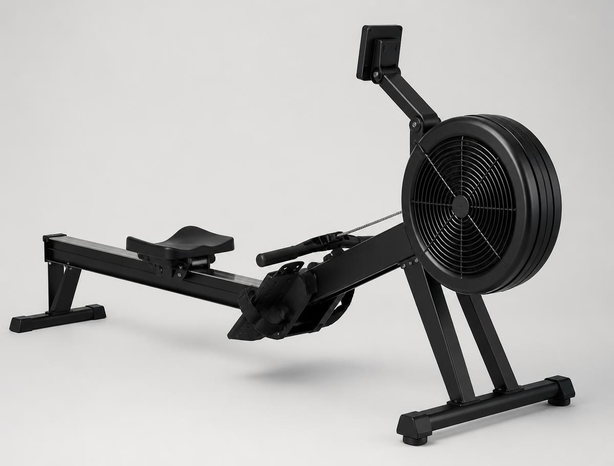 Concept2 RowErg cardio machines photographed on a light studio background