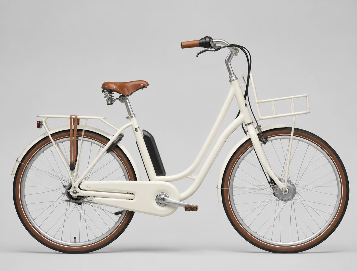 Lekker Amsterdam Step step-through e-bikes photographed on a light studio background